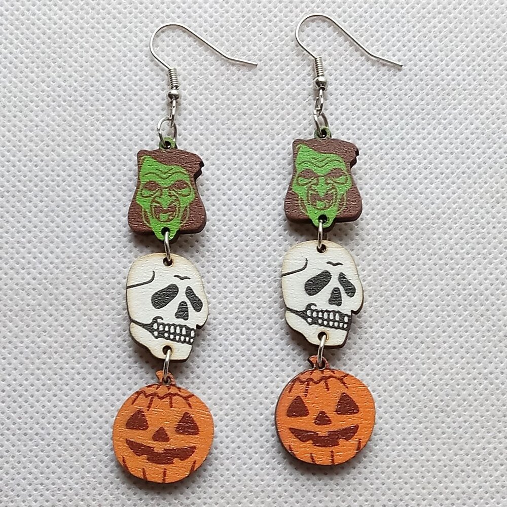 Spooky Halloween Earrings, Festive Earrings, Creepy Earrings, Dangling Earrings